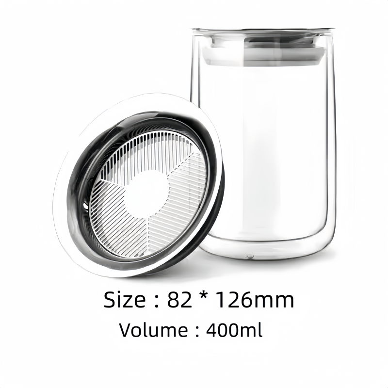 Double-layered insulated glass tea cup with filter