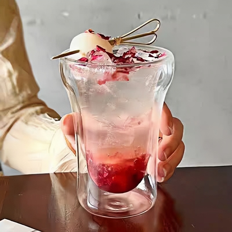 double wall layer glass coffee mug tea cups