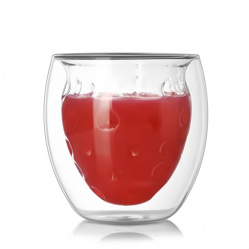 Creative Novel Fruit-shaped double-layered beverage glass cup