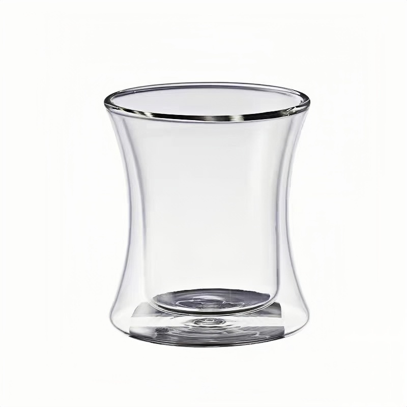 Small design walled drinking cappuccino glass cup