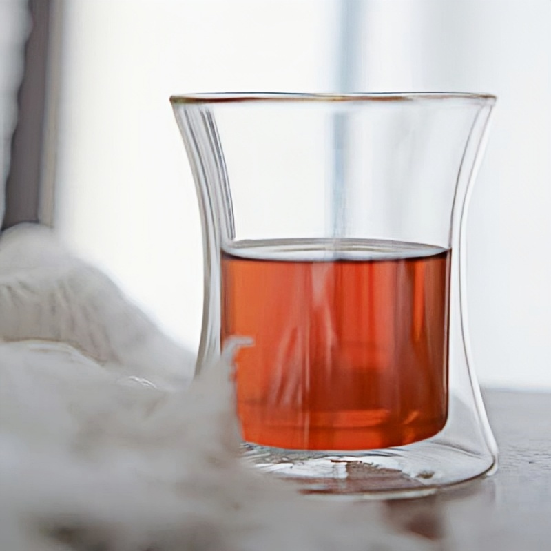 Small design walled drinking cappuccino glass cup