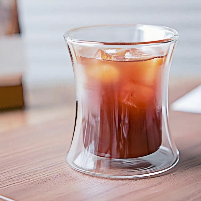 Small design walled drinking cappuccino glass cup