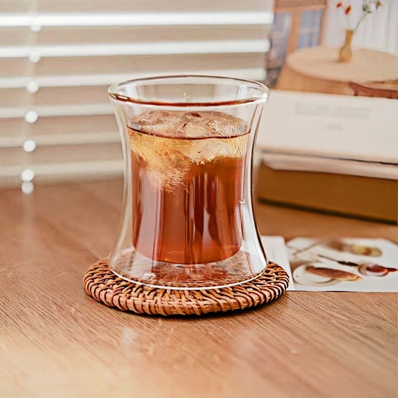 Small design walled drinking cappuccino glass cup