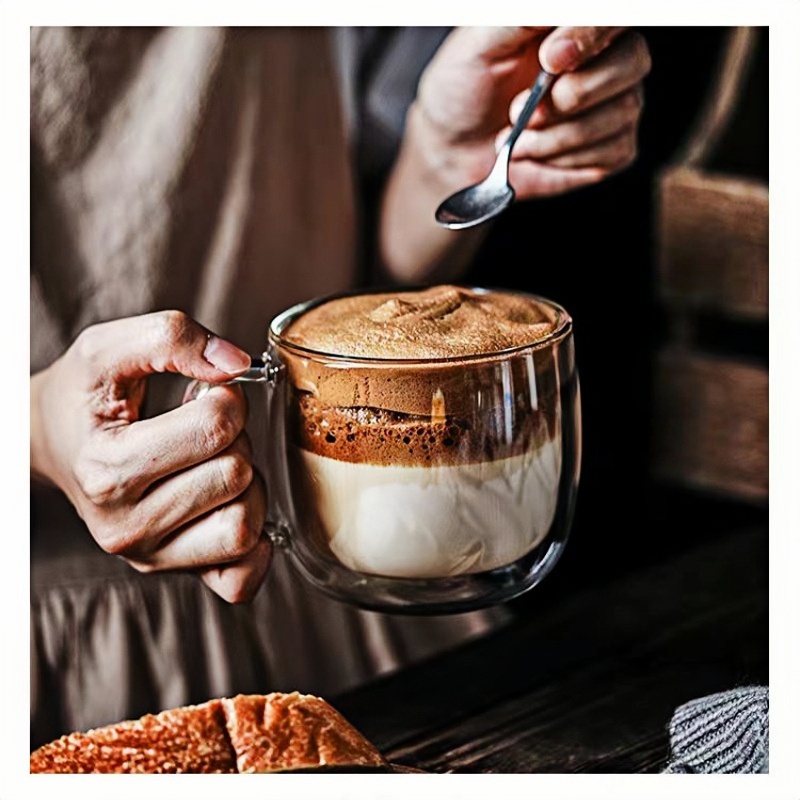 latte glass with handle