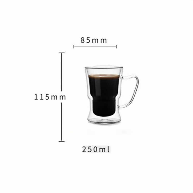 Small-capacity double lined glass for coffee