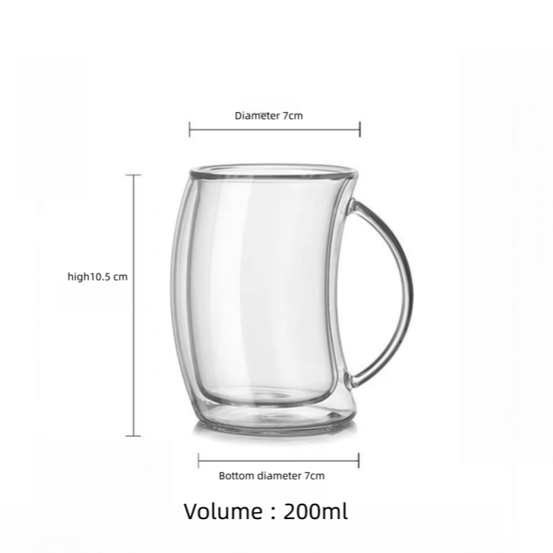 Heat-resistant coffee cup with handle