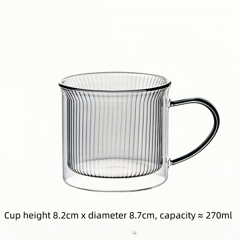 Fashionable Grey drinking coffee latte glass with wooden stand