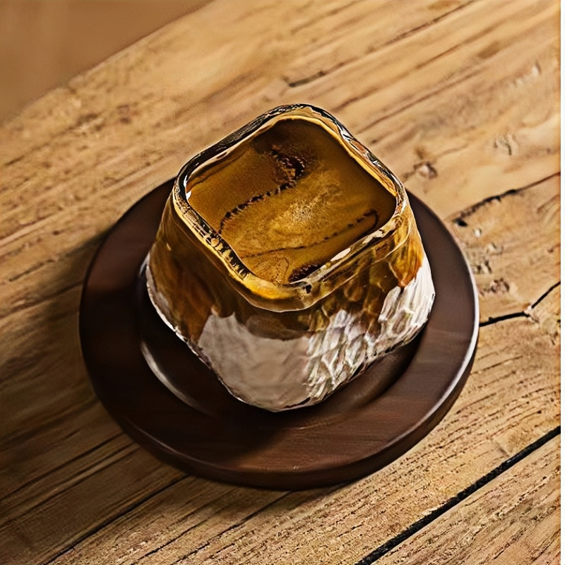 Personalized clear espresso beverage glass tumbler