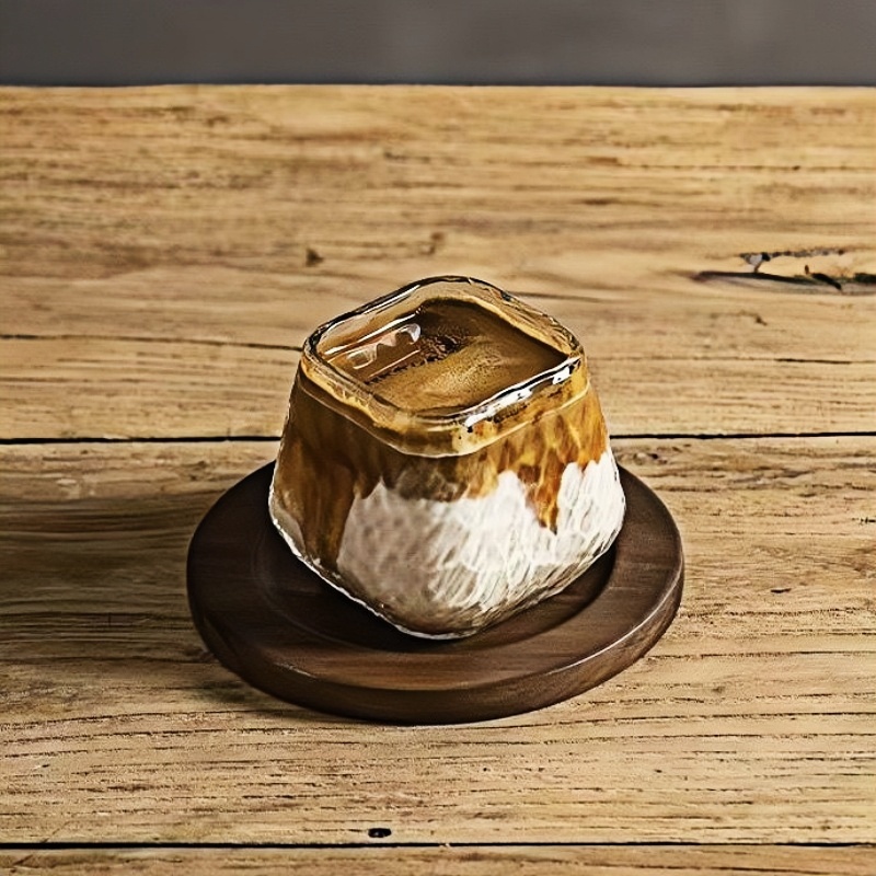 Personalized clear espresso beverage glass tumbler