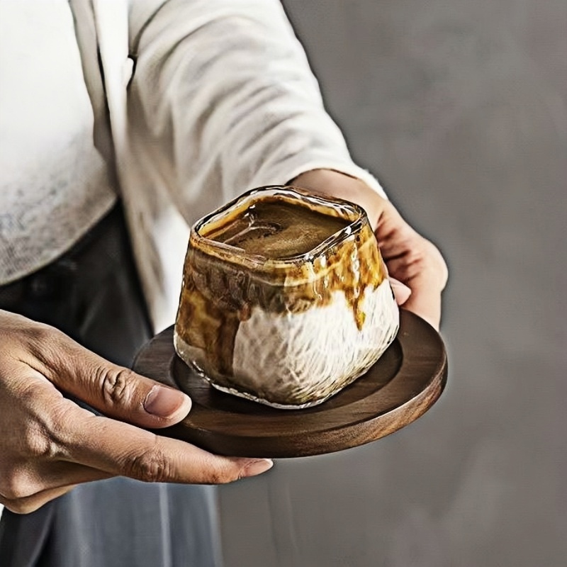 Personalized clear espresso beverage glass tumbler