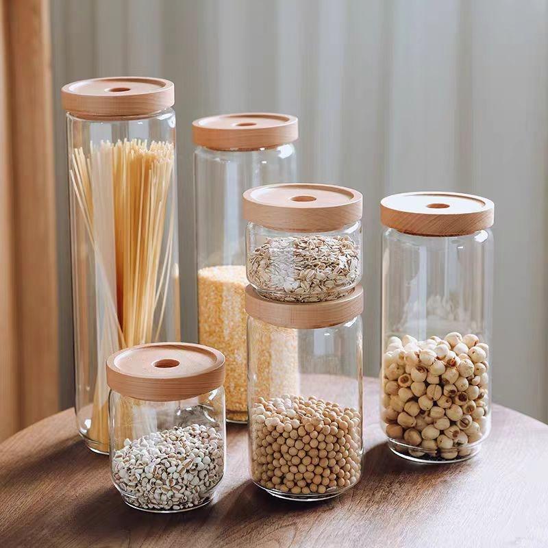 1L large airtight glass sealed jars with lid