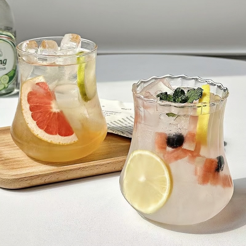 glass cup with straw