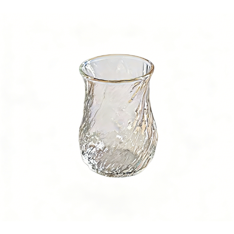 Personalized borosil pyrex ribbed glass coffee cups glass cappuccino cups