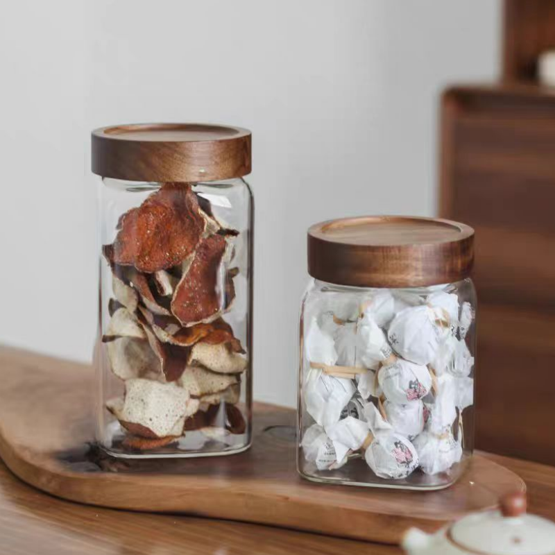 Wholesale large borosil glass organizer jar with screw lid