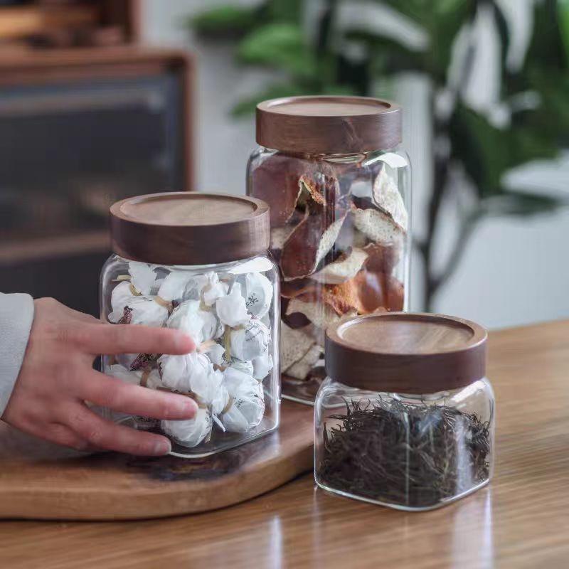 Wholesale large borosil glass organizer jar with screw lid