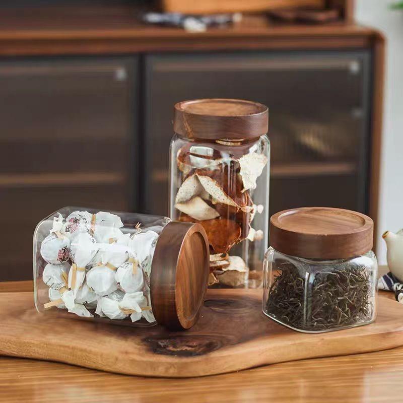 glass organizer jars
