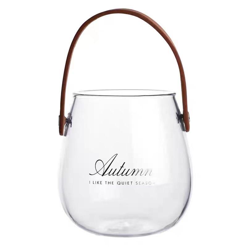 Unique decorative glass canister with handle