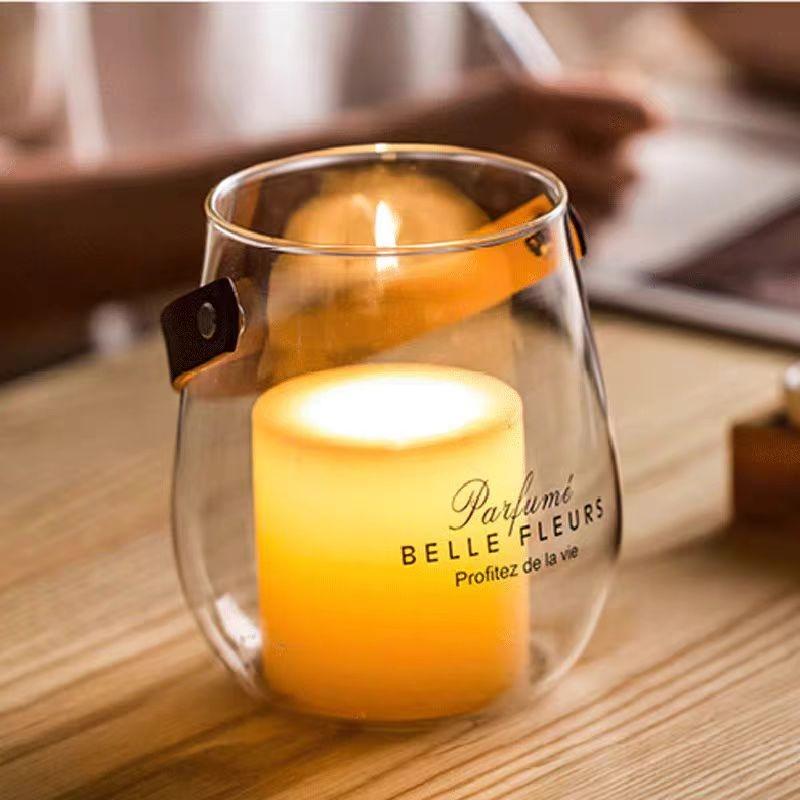 Unique decorative glass canister with handle