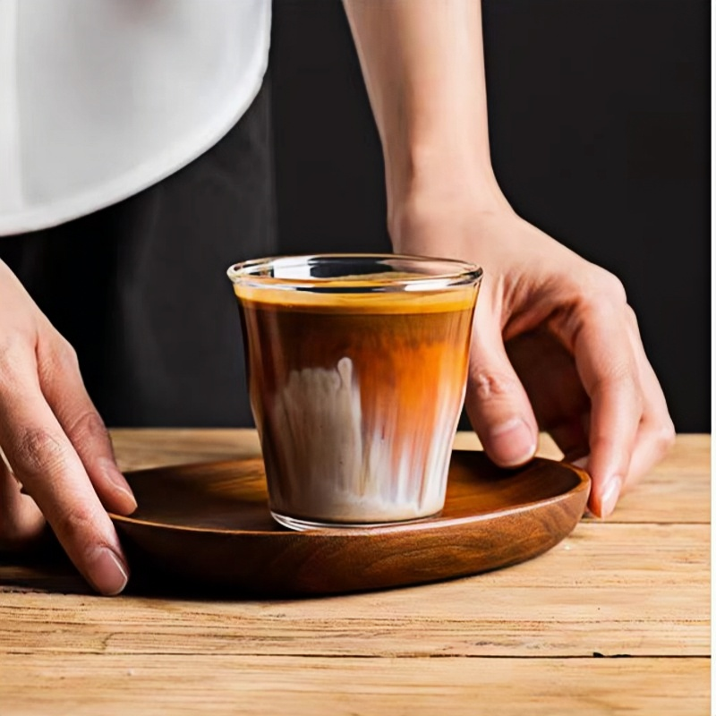 Modern pyrex thin delongi latte coffee glasses tumblers blown glass cups