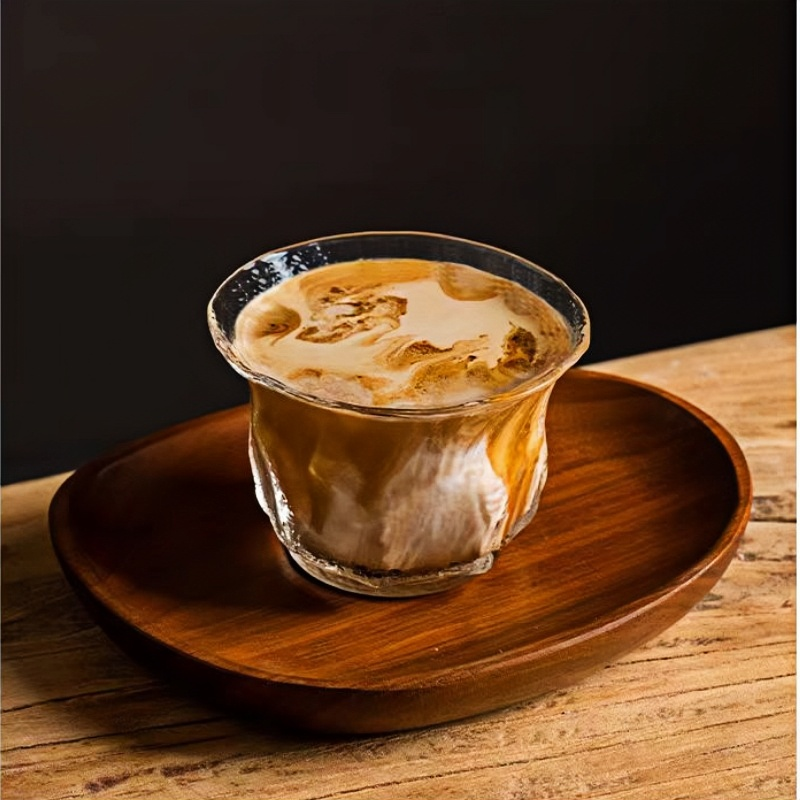 Textured small vintage aesthetic ioco glass coffee cups