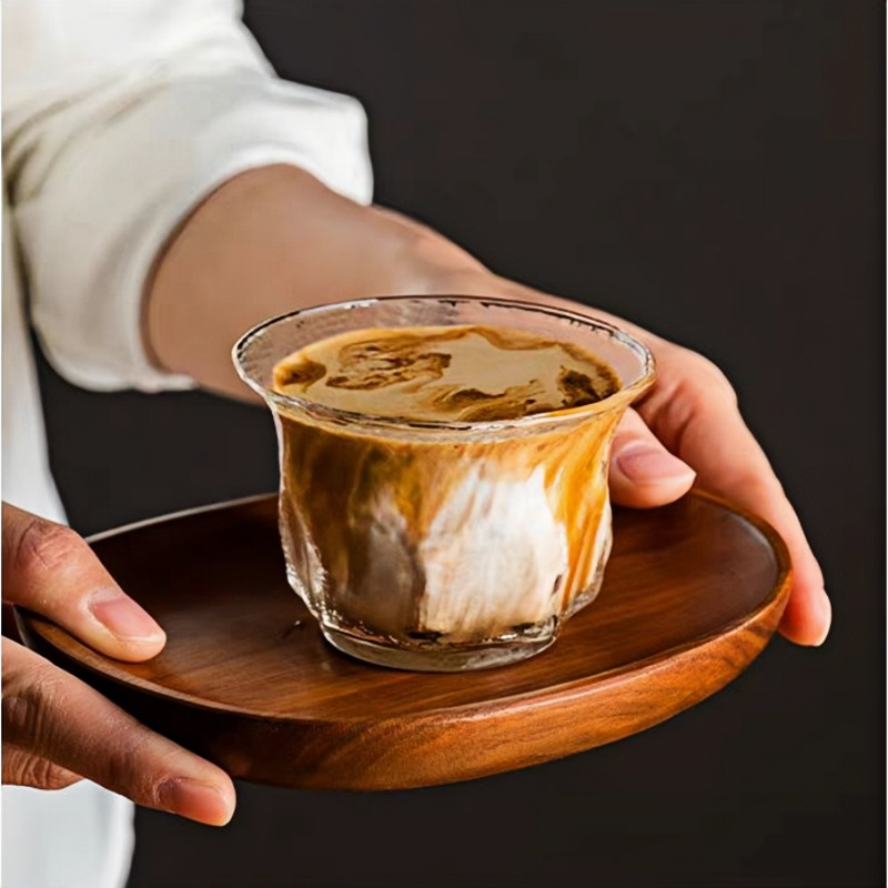 Textured small vintage aesthetic ioco glass coffee cups