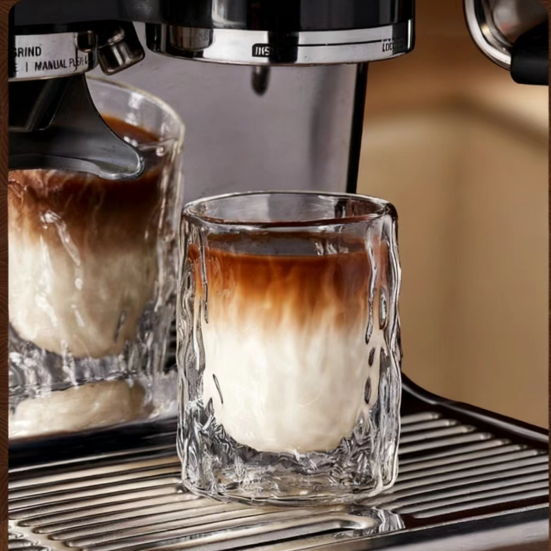 custom small double wall glass coffee cups mugs