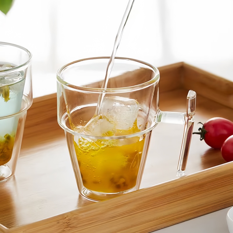 insulated water tumbler crystal double wall glass coffee cup mugs