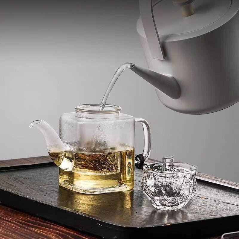 glass teapot with infuser