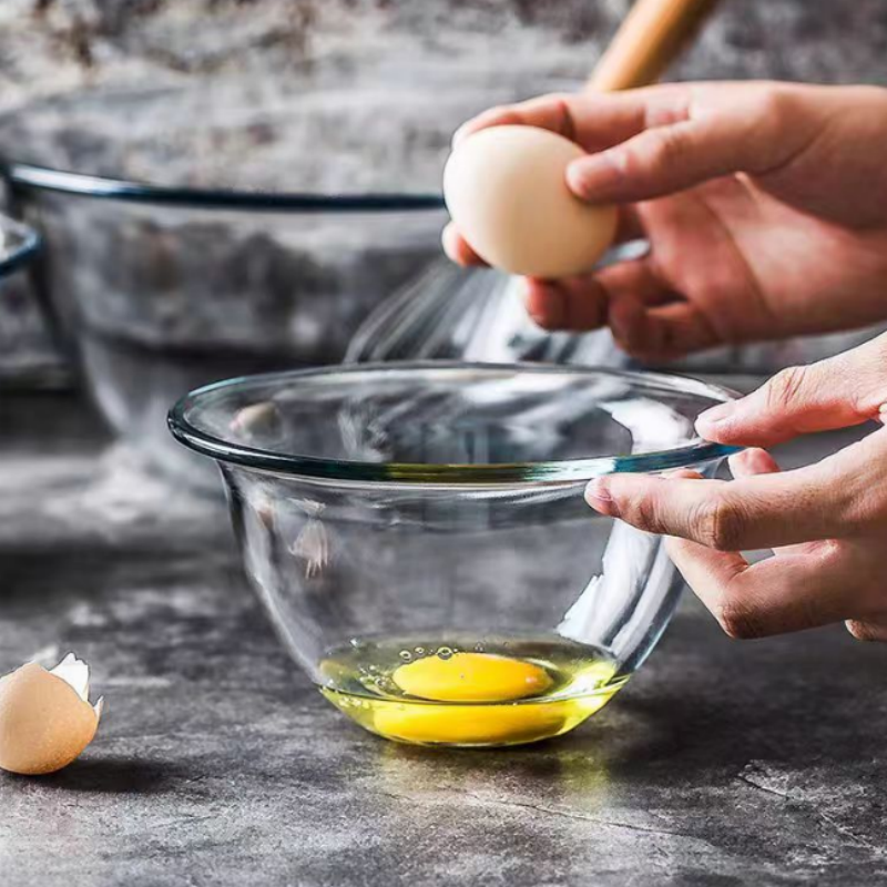 clear glass mixing dessert bowls