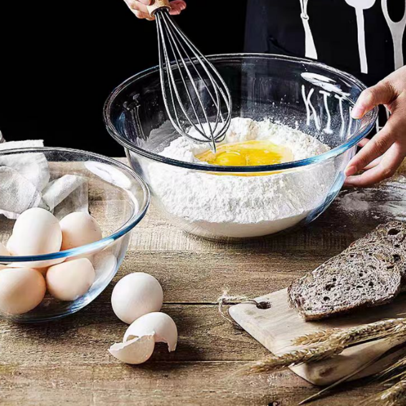 clear glass mixing dessert bowls