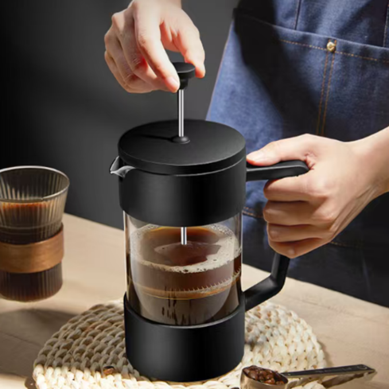 amber glass coffee plunger french press carafe