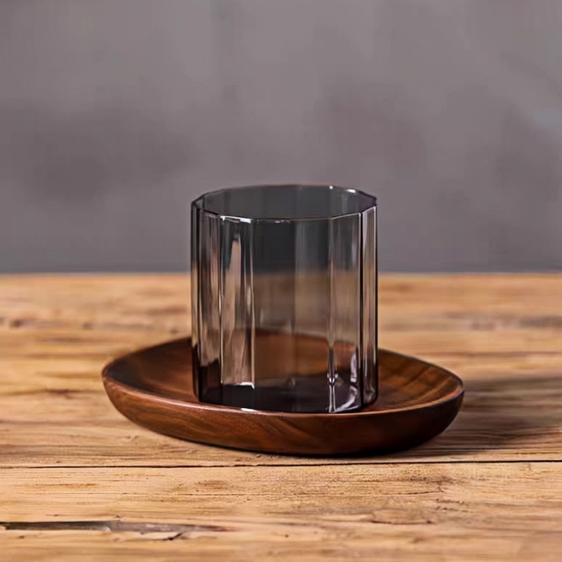 Aesthetic Colored Amber Tumbler Drinking Glasses Joco Glass Coffee Cups