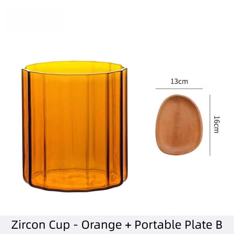 Aesthetic Colored Amber Tumbler Drinking Glasses Joco Glass Coffee Cups