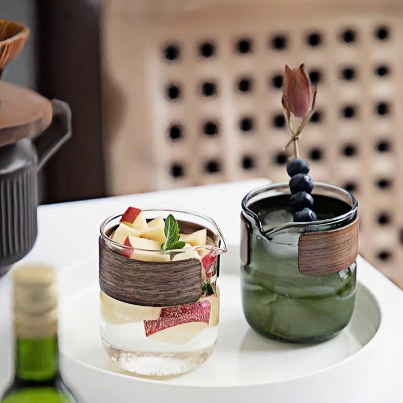 Vintage samll coloured bubble tea glass cups drinking glass coffee mugs