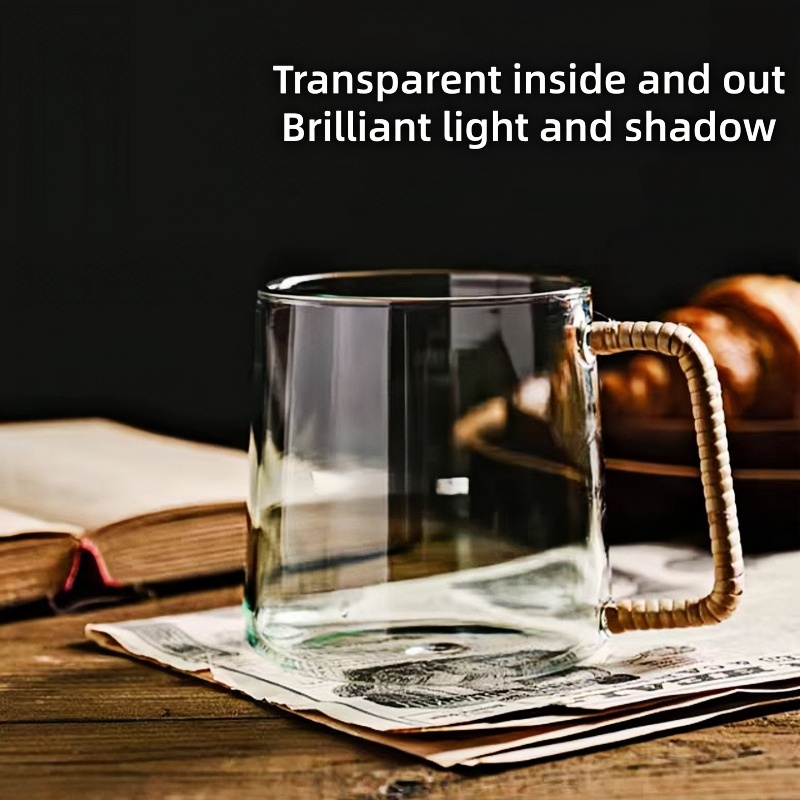 Insulated transparent glass coffee cup glass coffee mugs with handles