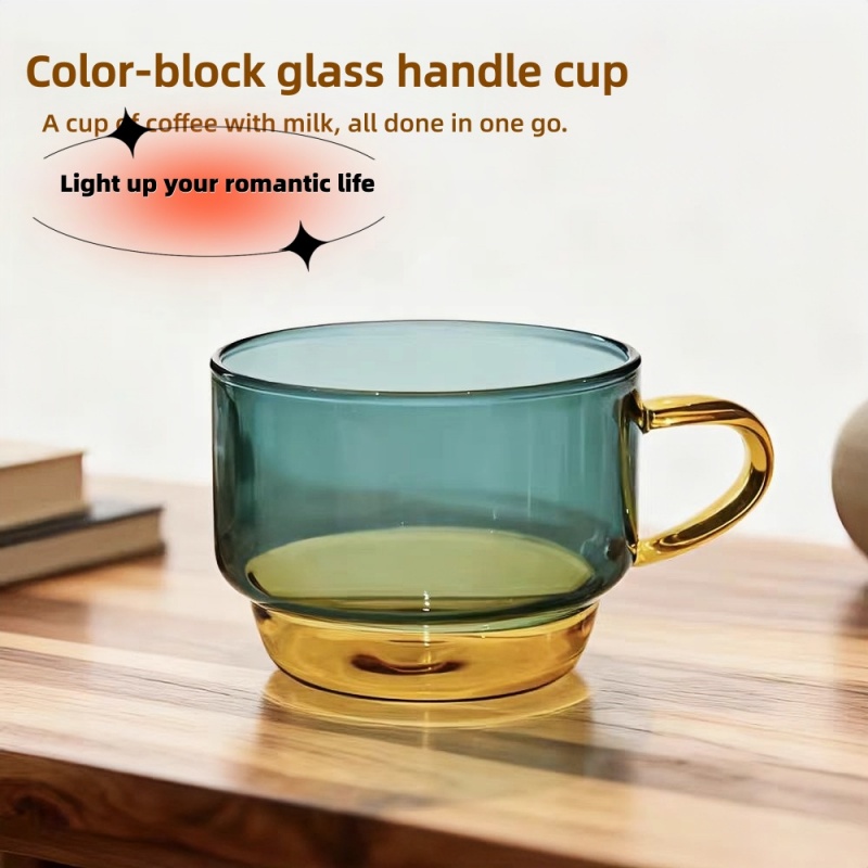 Small tuikish borosil colored tea cups glass tea mugs with handle