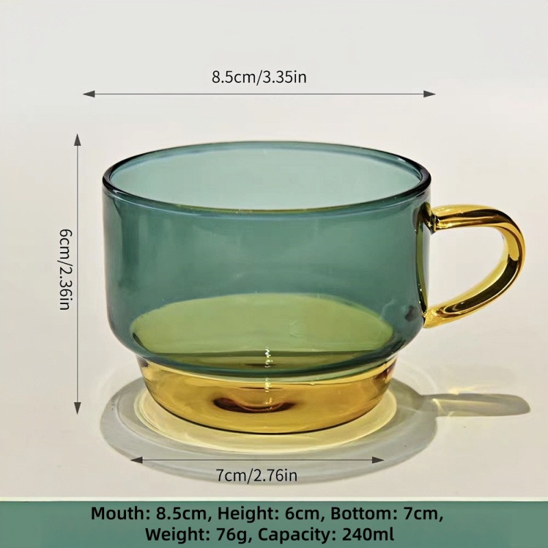 Small tuikish borosil colored tea cups glass tea mugs with handle