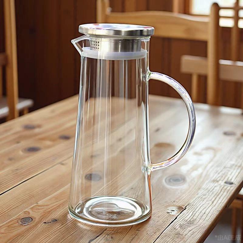 Large glass jugs glass water pitcher with lid