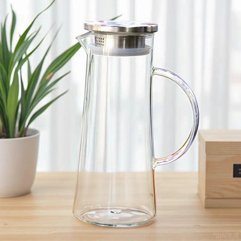 Large glass jugs glass water pitcher with lid
