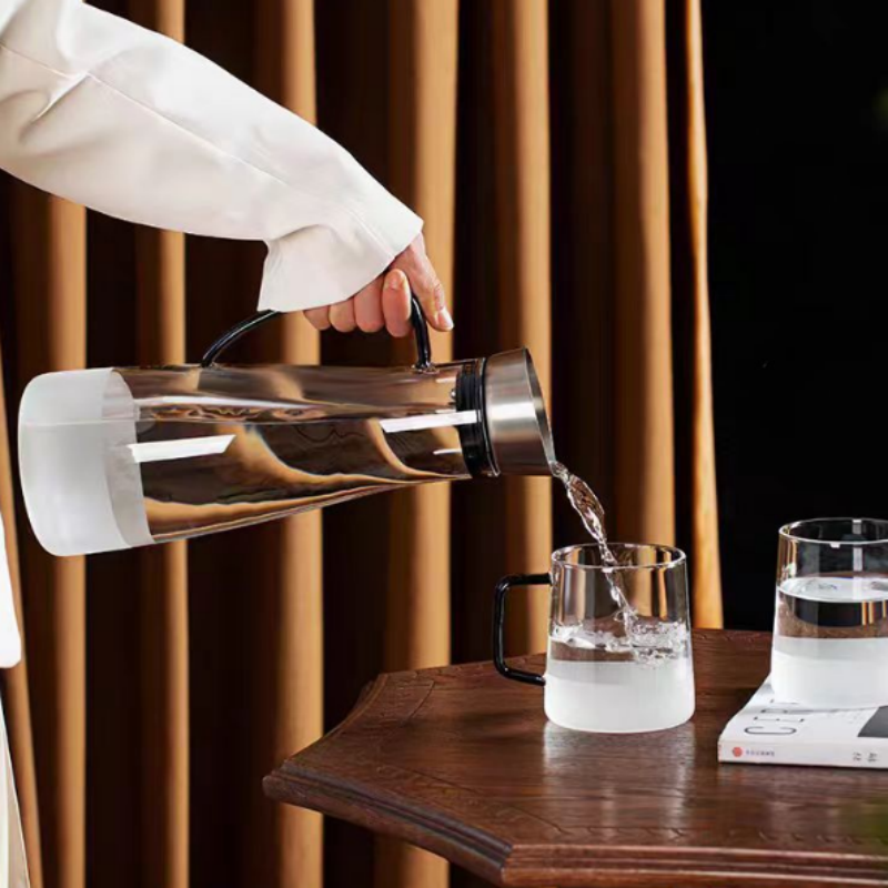 bedside water carafe with glass
