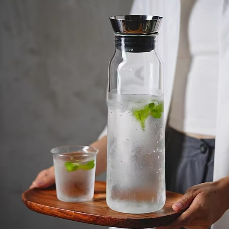 Large fruit infusion water pitcher glass iced tea pitcher