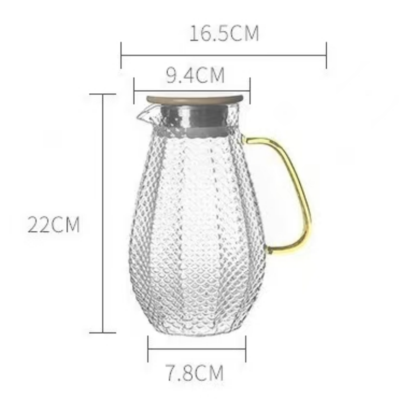 Wholesale glass water carafe with lid