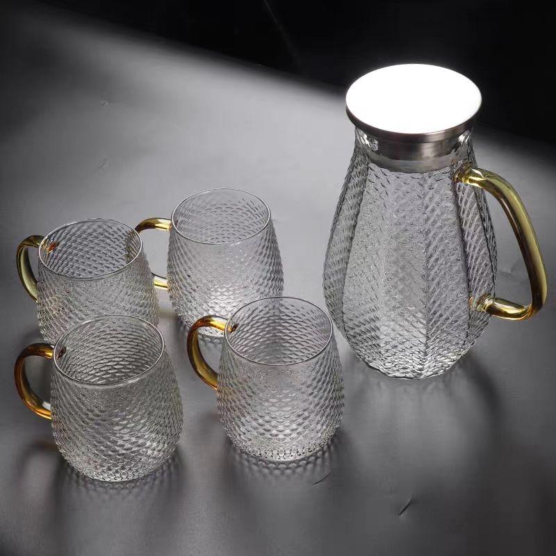 Wholesale glass water carafe with lid