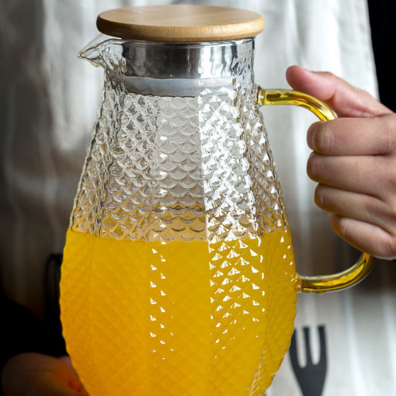 Wholesale glass water carafe with lid