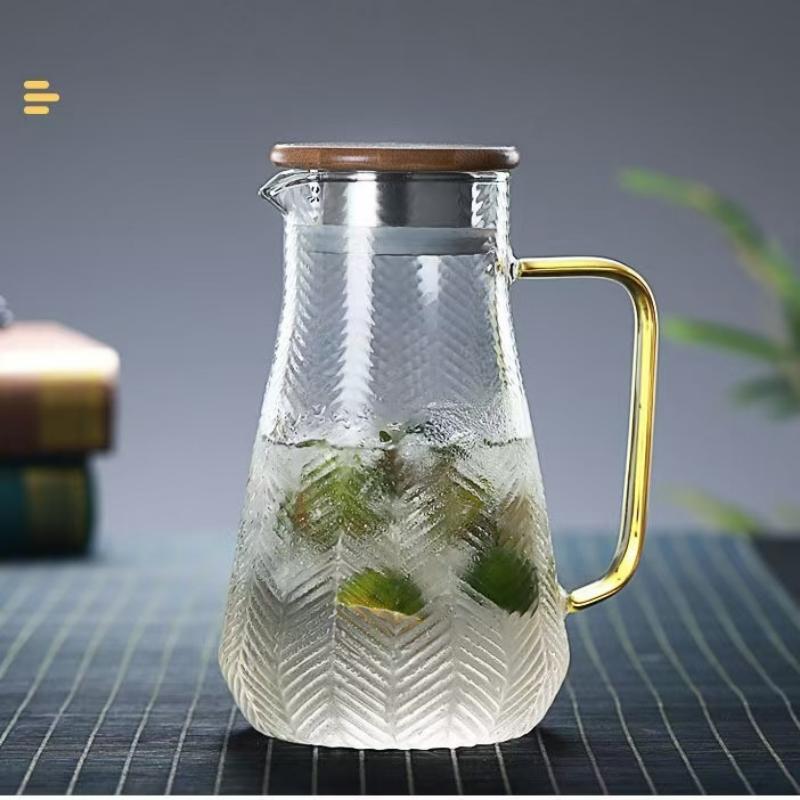 Borosilicate nigh table drink orange juice carafe with spout glass bedside water carafe