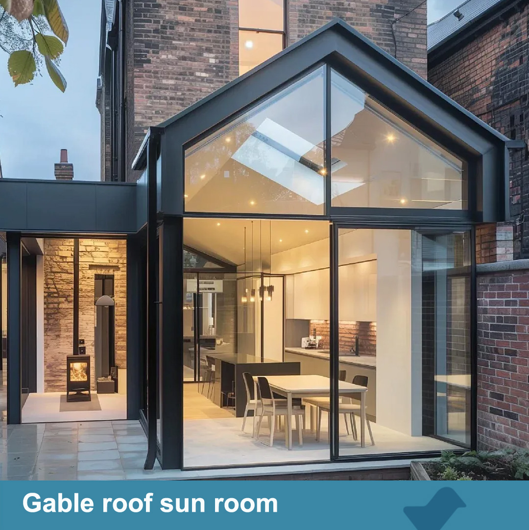 บ้านหลังคาจั่วกระจกกันแดด