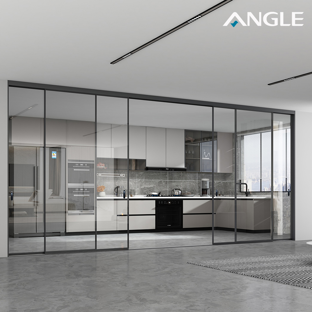 ประตูบานเลื่อนแขวนห้องครัวสไตล์โมเดิร์น