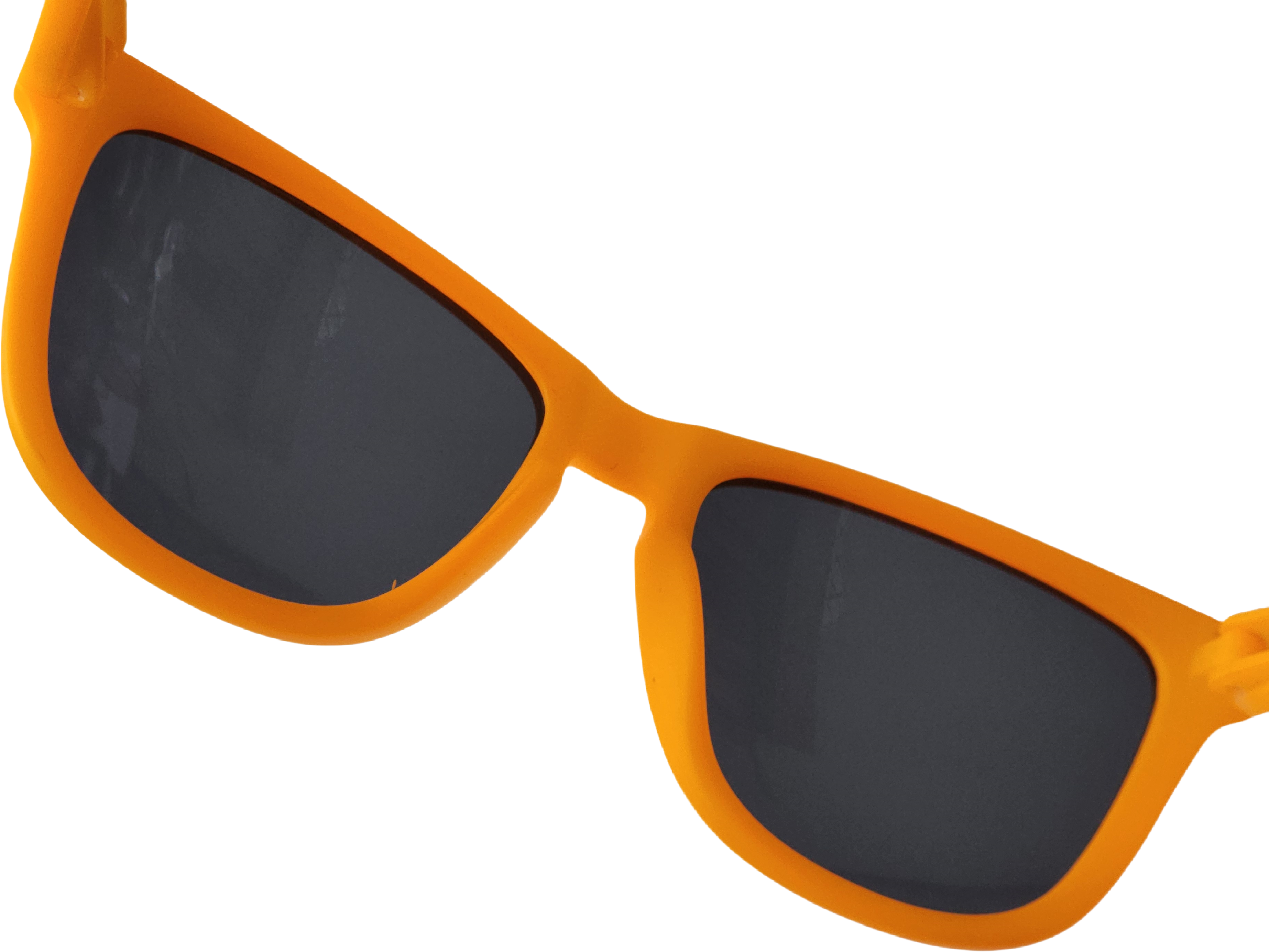 Store oransje flip-up solbriller