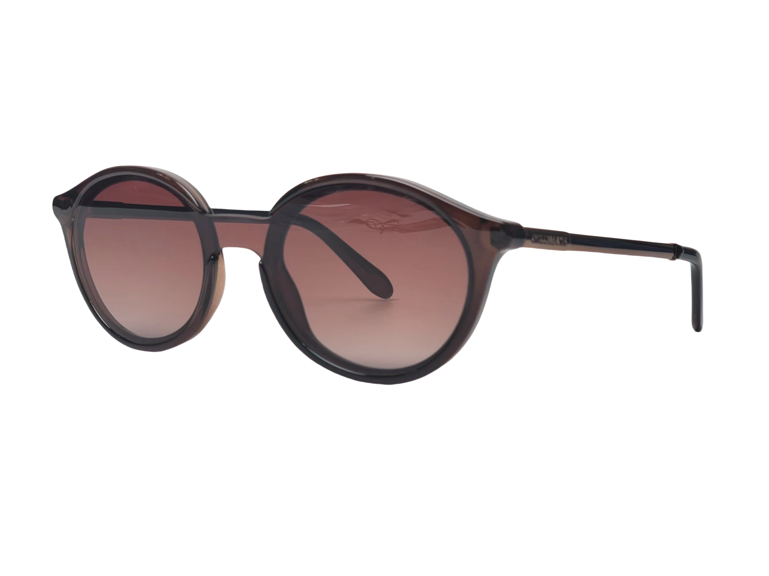 Gafas redondas de metal con montura roja