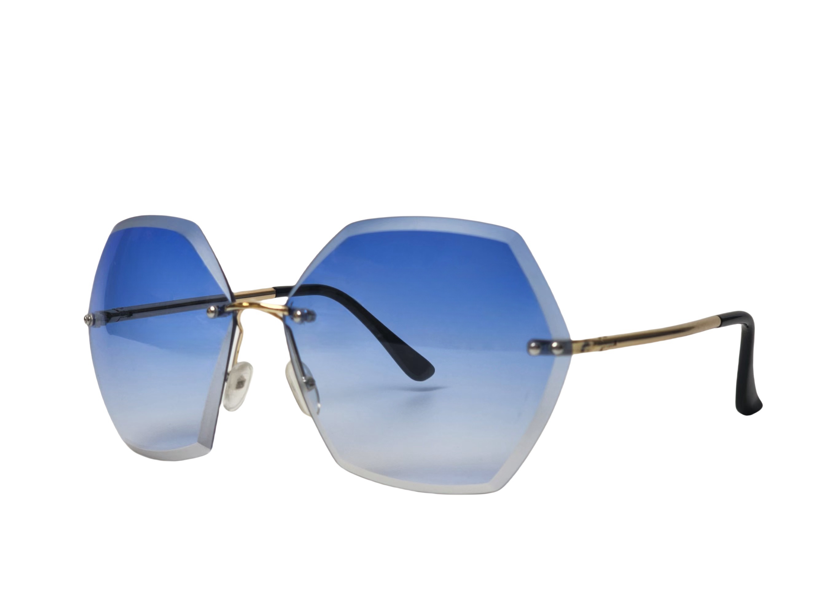 Altıgen Mavi Camlı Metal Güneş Gözlüğünün Tanıtımı